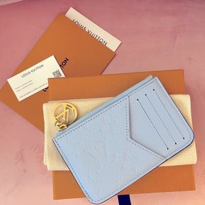 Authentic Louis Vuitton Romy Wallet Cardholder NWT m82045 Bleu Nudge Light Blue